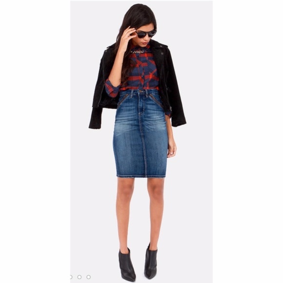 Blank NYC Denim Pencil Zipper Skirt Size 26 - Picture 16 of 16